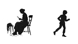 Dunce: Dunderpate and his mother with the darning