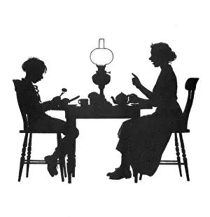 Dunce: Dunderpate and his mother at the supper table