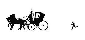 Dunce: Dunderpate runs after a coach and horses