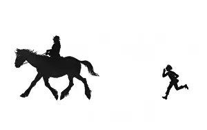 Jogging: Dunderpate runs after a farmer on his mare