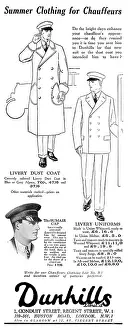 Chauffeurs: Dunhills clothing for chauffeurs advertisement