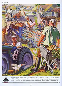 Sep17: Dunlop advertisement featuring farming scene, 1938