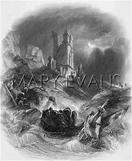 Dunstanburgh: DUNSTANBURGH CASTLE/1840