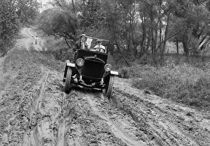4 People: Duplex Truck with four wheel drive moves forward