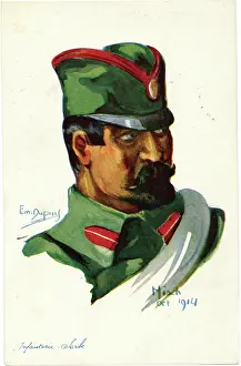 Poilus: A Dupuis head and shoulders of a Serbian soldier