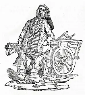 Edited: The Dustman, yawning by his horse and cart
