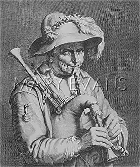 Bagpiper: DUTCH BAGPIPER, C17