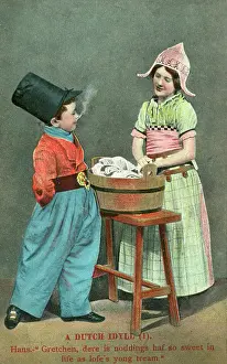 Washtub: Dutch boy and girl