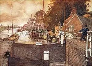 Zaandam: DUTCH CANAL SCENE