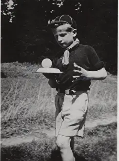 Balancing: Dutch cub scout balancing a ball, Netherlands