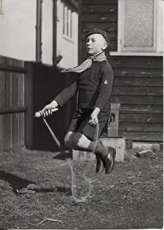 Skip: Dutch cub scout skipping with a rope, Netherlands
