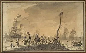1708: Dutch fleet near a coast