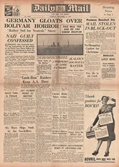 Bolivar: Dutch liner Simon Bolivar sinking after hitting a German min