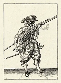 Musket: Dutch Man Loading a Musket and Arquebus