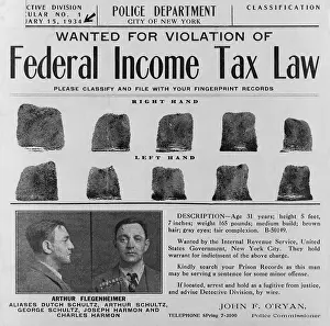Bootlegger: Dutch Schultz wanted poster issued by New ?