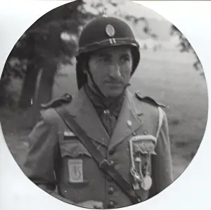 Diagonal: Dutch scout in uniform and helmet, Holland