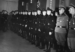 Waffen: Dutch SS men at a roll call, 1942