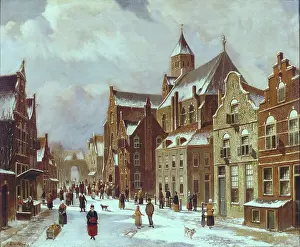 Jongh: A Dutch Town Scene in Winter