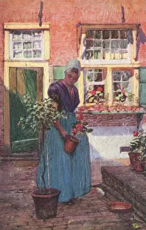 Dutch Woman in Her Garden