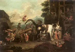 Caring: Dwarves caring for a Cat
