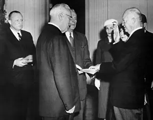Inaugurations: Dwight Eisenhower taking oath of office in a private