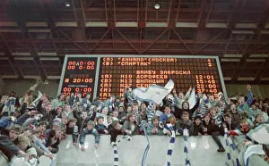 Rooting: Dynamo Moscow fans during match, 1990