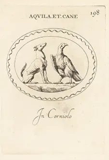 Cornelian: Eagle and dog, celestial or Zodiac signns