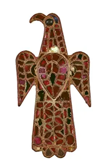Fibula: Eagle-shaped Visigothic fibula, 6th century. Bronze