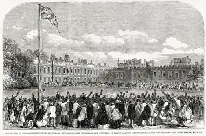 Knowsley: Earl and Countess of Derby leaving Knowsley Hall