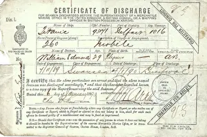 Bodied: Earlier Titanic, Certificate of Discharge, William Edwards