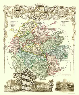 Moule: Early 19th Century County map of Herefordshire, England