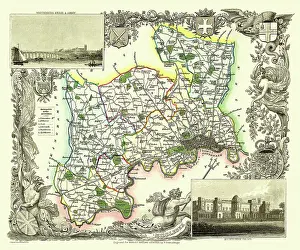 Moule: Early 19th Century County map of Middlesex, England