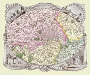 Moule: Early 19th Century map of the Environs of London