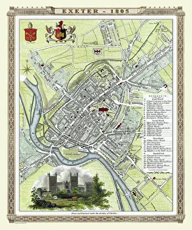 Roper: Early 19th Century map of Exeter, England