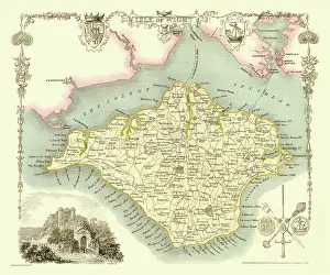 Moule: Early 19th Century map of the Isle of Wight, England