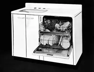 Dishwasher: An early American dishwasher, circa 1941. ?