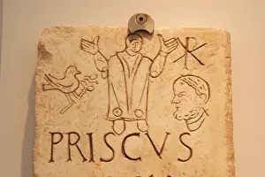 Olive: Early Christian Art. Italy. Roman tombstone with Christian i