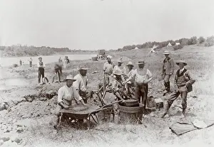 Diggings: Early diggings, Vaal river mines, mining, South Africa