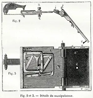 Typing: Early form of typewriter by Hall, USA 1885