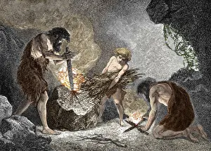 Anthropological: Early Humans Making Fire
