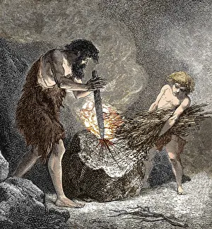 Anthropological: Early Humans Making Fire
