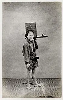 Renjo: Early Japanese portrait - labourer, worker