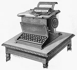 Typewriters: Early model of a Remington typewriter