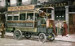Edgeware: An early motor bus on Edgeware Road
