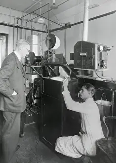 Encased: Early television with a viewing mirror that reflects