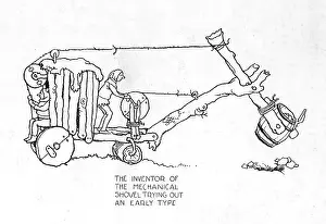 Contraptions: Early type of mechanical shovel by Heath Robinson