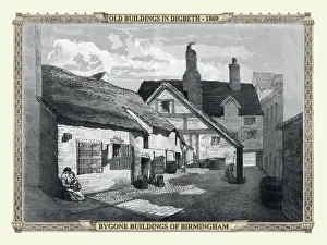 Charts: Early Victorian view of Old Buildings in Digbeth, Birmingham