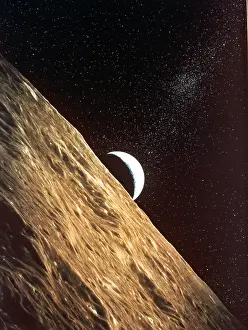 Nasa: Earth rise seen from surface of Moon: Apollo