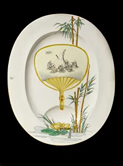 Bamboo: Earthenware dish, 19th century