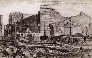 Siciliy: Earthquake - Damage to the Cathedral, Messina, Sicily